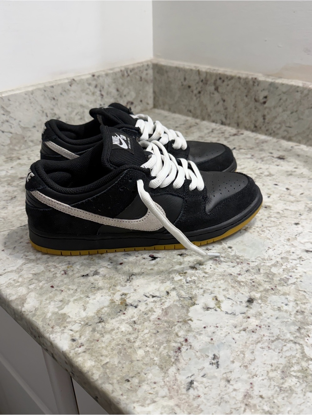 Nike Dunk low Black & White Low-Top Sneakers with Gum Outsole
